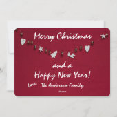 Vrolijk kerstfeest Happy Nieuwjaarsfotokaart Feestdagenkaart (Achterkant)