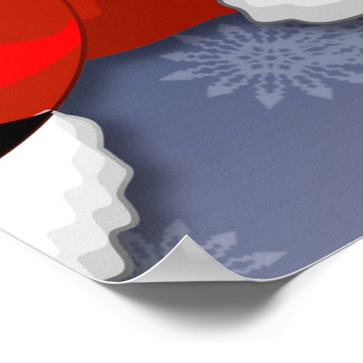 Vrolijk Kerstfeest Happy Santa en Reindeer Poster (Hoek)