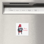 Vrolijk kerstfeest Happy Santa Pug Dog Magnets Magneet (Insitu (Vaatwasser))