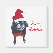 Vrolijk kerstfeest Happy Santa Pug Dog Magnets Magneet (Voorkant)
