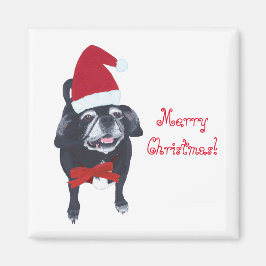 Vrolijk kerstfeest Happy Santa Pug Dog Magnets Magneet