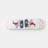 Vrolijk kerstfeest - Happy Skater Gnome met cadeau Persoonlijk Skateboard (Horizontaal)