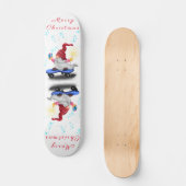 Vrolijk kerstfeest - Happy Skater Gnome met cadeau Persoonlijk Skateboard (Voorkant)
