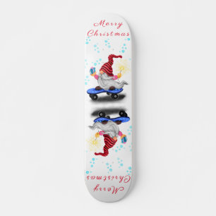 Vrolijk kerstfeest - Happy Skater Gnome met cadeau Persoonlijk Skateboard