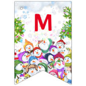 Vrolijk kerstfeest - Happy Snowmans kerstfeest Vlaggetjes (Tweede vlag)