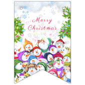 Vrolijk kerstfeest - Happy Snowmans kerstfeest Vlaggetjes (Eerste vlag)