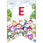 Vrolijk kerstfeest - Happy Snowmans kerstfeest Vlaggetjes (Derde vlag)