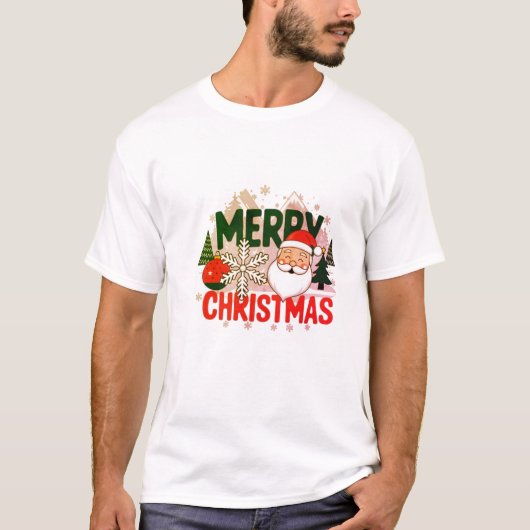 Vrolijk kerstfeest, Happy Vibes T shirt (Voorkant)