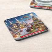 vrolijk kerstfeest Hard plastiek onderzetter (Linkerzijde)