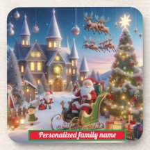 vrolijk kerstfeest Hard plastiek onderzetter