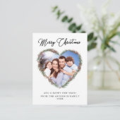 vrolijk kerstfeest! Hart, rustiek, foto Feestdagenkaart (Staand voorkant)