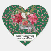 Vrolijk kerstfeest! hart sticker (Voorkant)