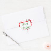 Vrolijk kerstfeest hart sticker (Envelop)