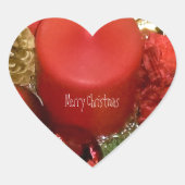 Vrolijk kerstfeest hart sticker (Voorkant)