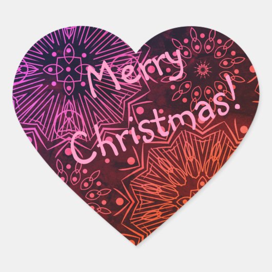 Vrolijk kerstfeest! hart sticker (Voorkant)