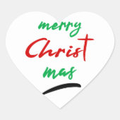 Vrolijk kerstfeest hart sticker (Voorkant)
