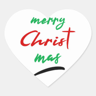 Vrolijk kerstfeest hart sticker