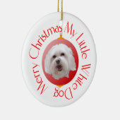 Vrolijk kerstfeest Havanese Keramisch Ornament (Rechts)