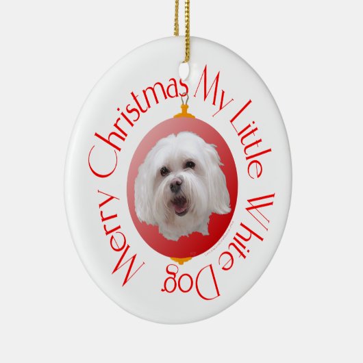 Vrolijk kerstfeest Havanese Keramisch Ornament (Rechts)