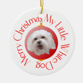 Vrolijk kerstfeest Havanese Keramisch Ornament (Voorkant)