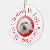 Vrolijk kerstfeest Havanese Keramisch Ornament (Links)
