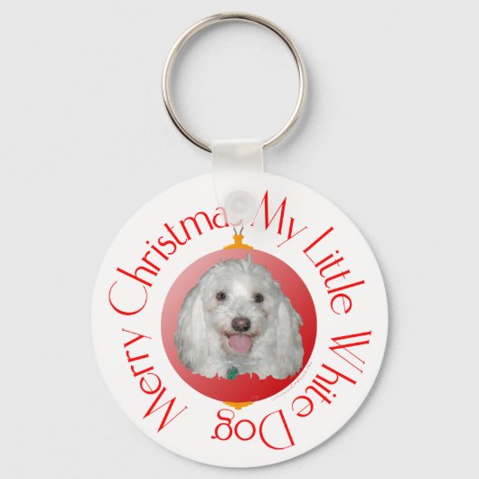 Vrolijk kerstfeest Havanese Sleutelhanger (Voorkant)