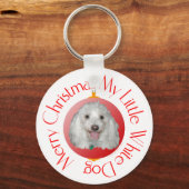 Vrolijk kerstfeest Havanese Sleutelhanger (Voorkant)