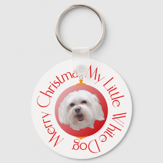 Vrolijk kerstfeest Havanese Sleutelhanger (Voorkant)