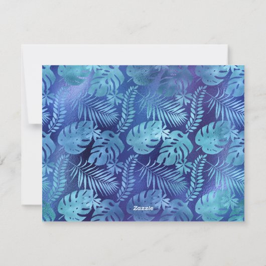 VROLIJK KERSTFEEST HAWAÏAANSE TROPISCHE BLAUWE FOT FEESTDAGENKAART (Achterkant)