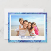 VROLIJK KERSTFEEST HAWAÏAANSE TROPISCHE BLAUWE FOT FEESTDAGENKAART (Voorkant)