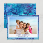 VROLIJK KERSTFEEST HAWAÏAANSE TROPISCHE BLAUWE FOT FEESTDAGENKAART (Voorkant / Achterkant)