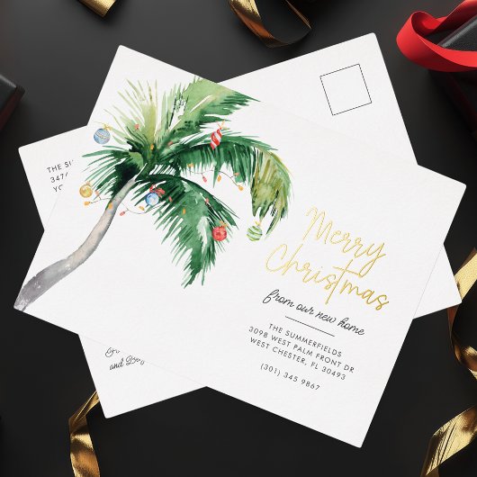 Vrolijk kerstfeest hebben we de kustpalm Gold verp Folie Feestdagen Briefkaart