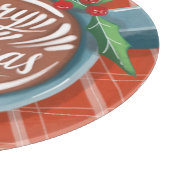 Vrolijk kerstfeest heet cacao Gezellige vakantie Snijplank (Hoek)