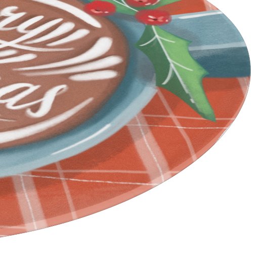 Vrolijk kerstfeest heet cacao Gezellige vakantie Snijplank (Hoek)