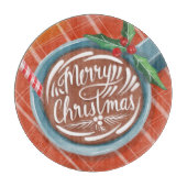 Vrolijk kerstfeest heet cacao Gezellige vakantie Snijplank (Voorkant)