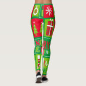 Vrolijk kerstfeest Helder Noel Red en Groen Leggings (Achterkant)