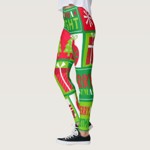Vrolijk kerstfeest Helder Noel Red en Groen Leggings