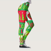 Vrolijk kerstfeest Helder Noel Red en Groen Leggings (Rechts)