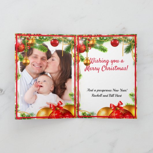 Vrolijk kerstfeest, heldere Happy Colors Feestdagen Kaart (Binnen)