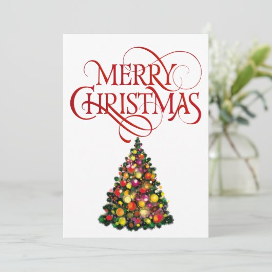 Vrolijk kerstfeest, heldere Happy Colors, persoonl Feestdagenkaart (Staand voorkant)