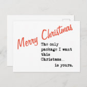 Vrolijk kerstfeest HET ENIGE PAKKET DAT IK WIL IS  Feestdagenkaart (Voorkant / Achterkant)