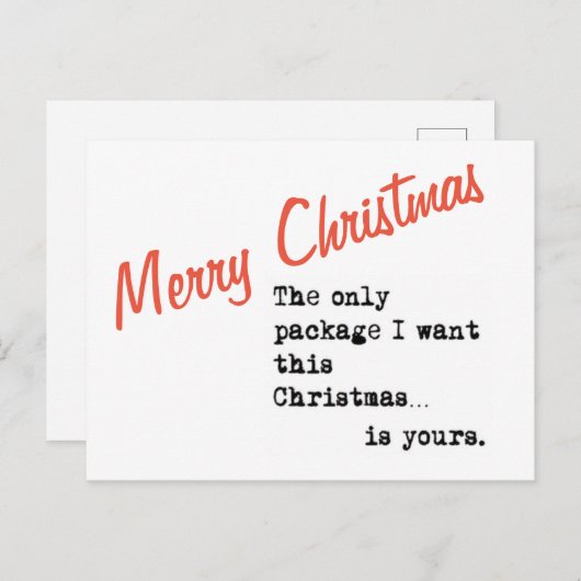 Vrolijk kerstfeest HET ENIGE PAKKET DAT IK WIL IS  Feestdagenkaart (Voorkant / Achterkant)