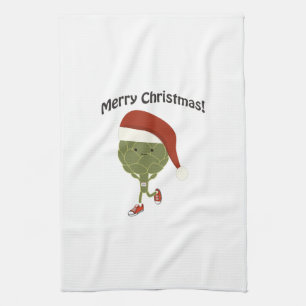 Vrolijk kerstfeest! Het runnen van Artichoke Theedoek