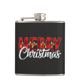 Vrolijk kerstfeest heupfles