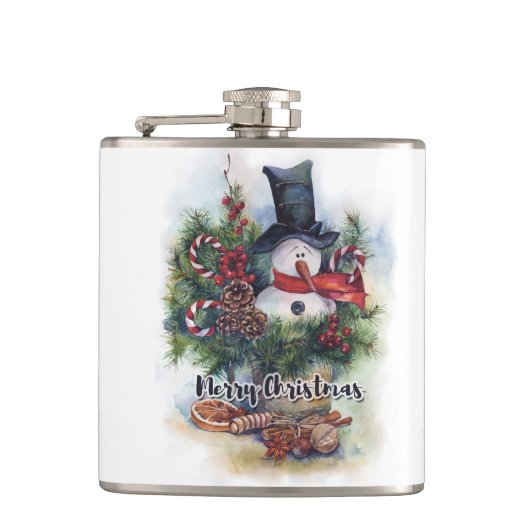 Vrolijk kerstfeest heupfles (Voorkant)