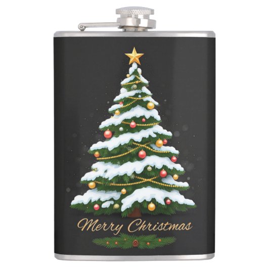 Vrolijk kerstfeest heupfles (Voorkant)