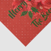 Vrolijk kerstfeest Hibiscus Holly Holiday Red & Gr Tissuepapier (Detail)