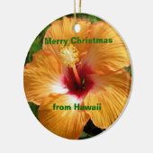 Vrolijk kerstfeest Hibiscus Keramisch Ornament (Links)
