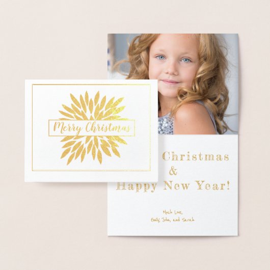 Vrolijk kerstfeest hier op je foto folie kaarten (Display)