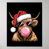 Vrolijk Kerstfeest Highland Koe Design Xmas Koe Lo Poster (Voorkant)